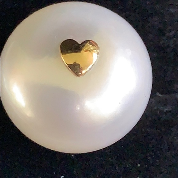 18K 14MM White Pearl Vintage STUDS! - Picture 4 of 8